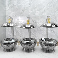 Réchaud alimentaire en acier inoxydable de 8,0 L, pour hôtels, mariages, banquets, plat à réchauffer argenté, chauffage à l'alcool, contrôle automatique de la température