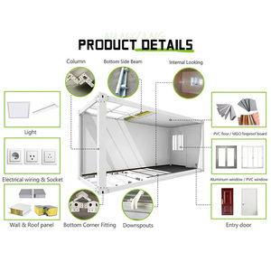 Módulos de contenedores reutilizables con techo a dos aguas Marco de acero prefabricado móvil Casa contenedor modular desmontable prefabricada - Product Image 2