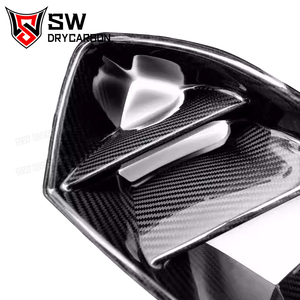 Para <span class=keywords><strong>BMW</strong></span> <span class=keywords><strong>M3</strong></span> M4 G80 G81 G82, embellecedor de entrada de aire del parachoques delantero de carbono, fibra de carbono seca, estilo R44, conductos de doble aleta - Product Image 3