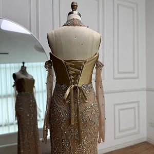 Serene Hill LA72929 Abito da Sera di Lusso a Sirena <span class=keywords><strong>Nude</strong></span> con Corsetto Perline, Choker <span class=keywords><strong>e</strong></span> Guanti, Vestito Formale da Festa per Donna - Product Image 5