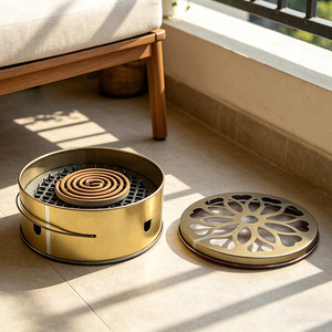 Mosquito Coil Holder Metal Round Portable Ash Collector Outdoor Camping Use - Product Image 4