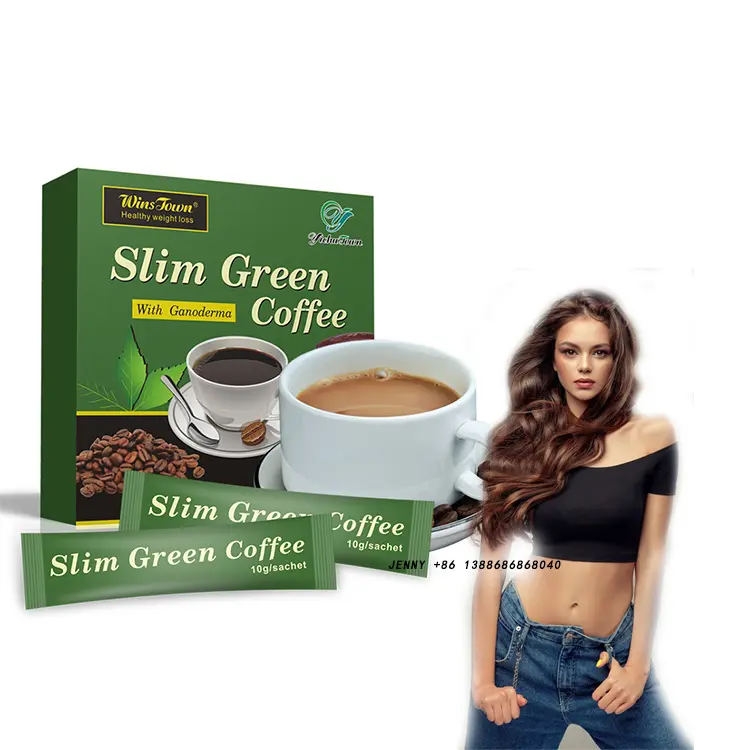 Tùy chỉnh mỏng màu xanh lá cây cà phê thảo dược tự nhiên chế độ ăn uống kiểm soát bột ngay lập tức giảm cân Ganoderma Cà phê giảm béo