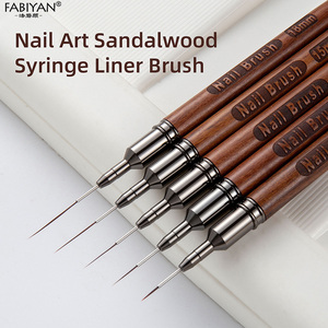 Mới Đến 5Pcs Tay Cầm Bằng Gỗ Dài Striping Nail Fine Vẽ Bút Nail Gel Sơn Dòng - Product Image 3