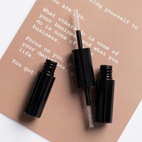 Envase de Doble Cabeza para Rímel, 4 ml, Doble Cavidad, Color Negro Brillante, Tubo Vacío para Cejas y Pestañas