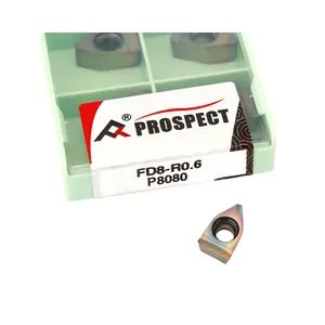 PROSPECT FD8/10/12-R0.6/1 P8080 Coloré haute dur cnc plaquettes de coupe machine boîte coupe carbure outils de tournage pour tour