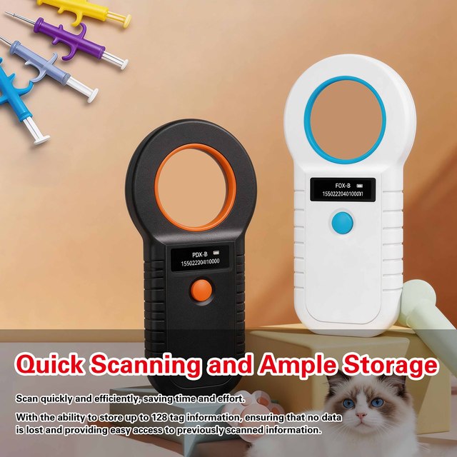 Handheld 134.2KHz 125KHz FDX-B Animal Scanner Microchip ID Reader RFID Pet Scanner