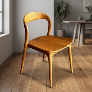 Silla de Comedor de Madera Maciza de Teca, Diseño Moderno y Minimalista, Muebles para el Hogar, Oficina, Apartamentos y Hoteles - Product Image 3