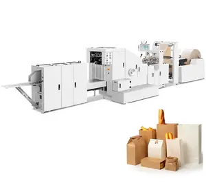 High speed Recycled square bottom paper bag making machine price, fully automatic shopping kraft paper bag machine cost