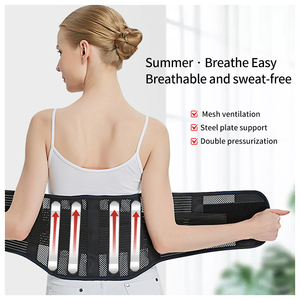 Manufacturer Supply Summer Breathable Lumbar Support <b>Belt</b> with Steel Plate & <b>Elastic</b> Design for Back Pain Relief - Product Image 1
