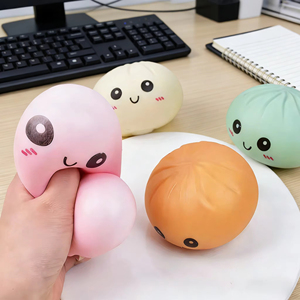 Colorful Dumpling Squishy Stress Relief Ball With Bamboo Steamer Soft Rebound Squeeze <b>Fidget</b> Sensory Toy Funny Creative Gift - Product Image 5