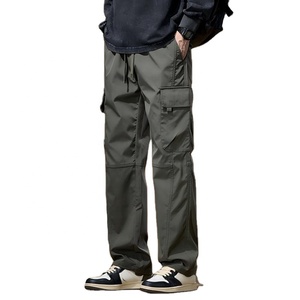 Pantaloni <span class=keywords><strong>Cargo</strong></span> Vintage da Uomo <span class=keywords><strong>Verde</strong></span> Salvia, Multi Tasche, Vita con Coulisse, Stile Casual Streetwear - Product Image 1