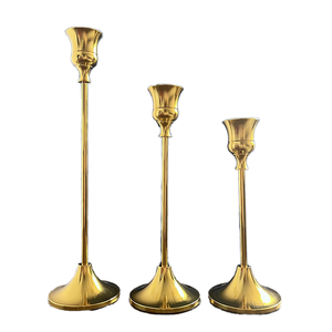 European Retro Gold-Plated BRASS ARMOUR <b>Candle</b> Holder Irregular Shape Carved Romantic Christmas Chinese New Year Wedding <b>Dinner</b> - Product Image 1