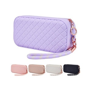 Sac cosmétique portable en silicone pour femme, pour voyage, imperméable avec fermeture à glissière - Product Image 4