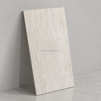 Dalles de pierre de travertin beige naturel, panneaux fins, revêtement mural de luxe, carrelage pour projet de décoration intérieure de villa et d'hôtel, vente en gros