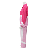 Ensemble de survêtement sportif personnalisé pour femme, coupe-vent demi-zip color block patchwork et pantalon large, tenue streetwear décontractée, vente en gros
