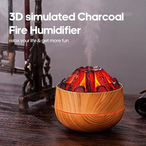 Humidificateur à charbon de bois 300 ml, mini diffuseur d'arômes volcan flamboyant, humidificateur d'huiles essentielles domestique avec garantie d'un an - Product Image 4