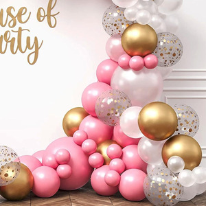 Kit d'arche de ballons en gros pour décoration de mariage en plein air, fête d'<span class=keywords><strong>anniversaire</strong></span>, ballons en latex <span class=keywords><strong>rose</strong></span>, blanc, or chromé de 5, 12, 18 pouces, <span class=keywords><strong>guirlande</strong></span> de ballons - Product Image 6