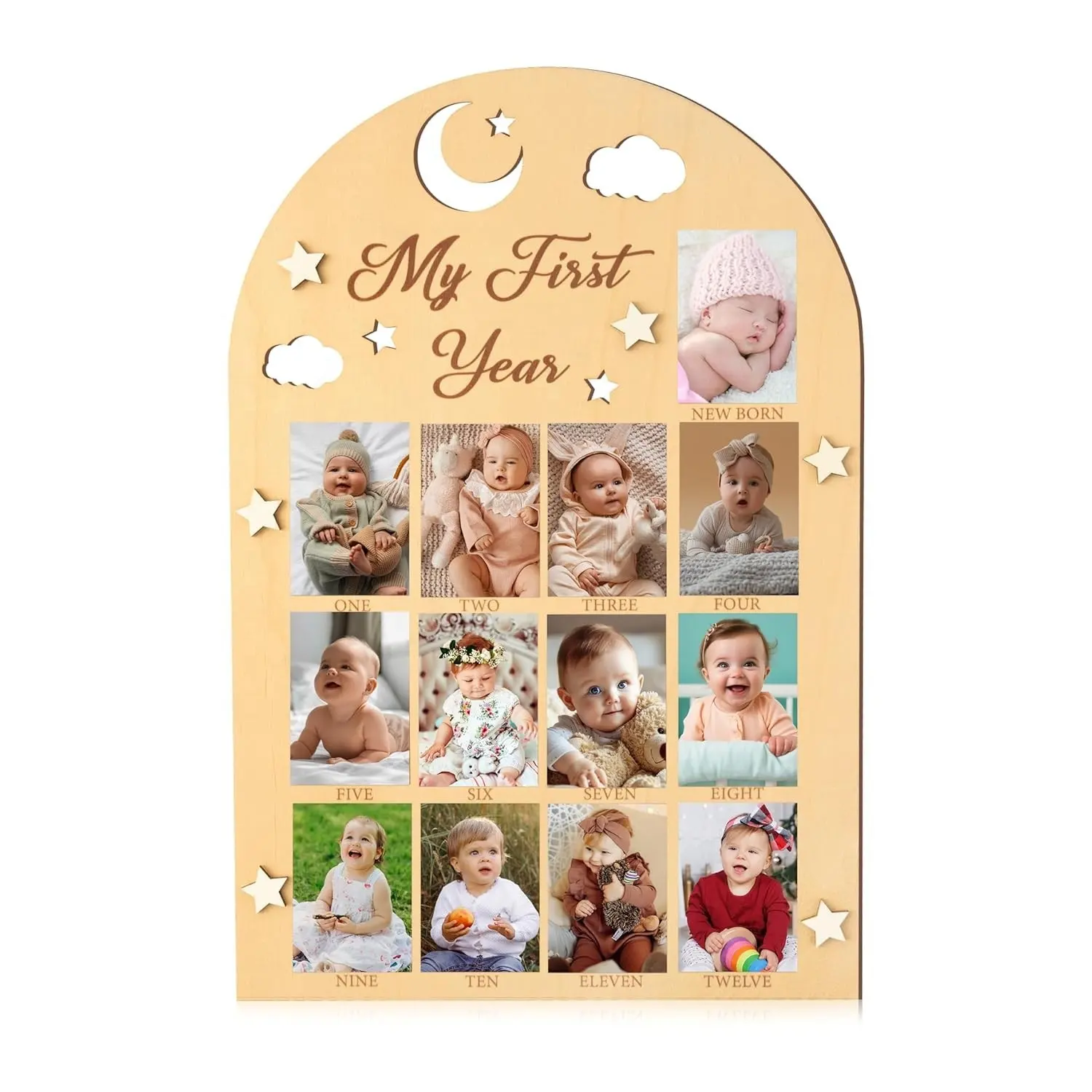 High Quality Newborn Wooden Photo Frame Baby Photo Frame Placement Table Wooden Table Decoration