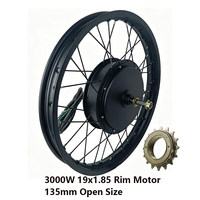 Kit de conversion de moteur de moyeu arrière sans balais et sans engrenages pour vélo électrique Fat Ebike 19 pouces, jante 19x1.85, 60V 72V 3000W