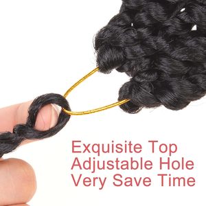 Capelli all'uncinetto Passion <span class=keywords><strong>Twist</strong></span> da 18 pollici, leggeri, a 12 ciocche, senza perdita di capelli # Extension per capelli pre-intrecciati neri 1B per donne di colore - Product Image 4
