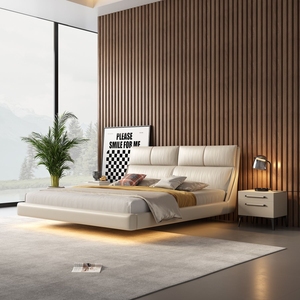 <span class=keywords><strong>Letto</strong></span> <span class=keywords><strong>Matrimoniale</strong></span> Sospeso Stile Crema Italiano Best Seller, <span class=keywords><strong>Letto</strong></span> in Legno Massello 1,8m, <span class=keywords><strong>Letto</strong></span> Imbottito in Pelle per Camera da <span class=keywords><strong>Letto</strong></span> - Product Image 5
