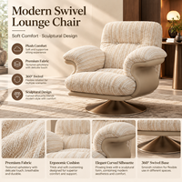 Fauteuil inclinable pivotant à 360° moderne, revêtement en velours rayé ou en chenille, fauteuil d'appoint pour salon, personnalisable