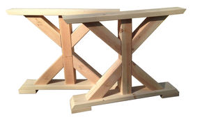 أرجل طاولة خشبية منحوتة بتصميم جديد على شكل X، أرجل طاولة للقهوة والمكتب وتناول الطعام - Product Image 3