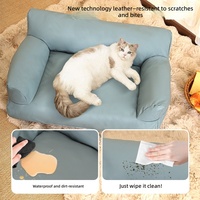 Canapé pour animaux de compagnie de grande taille pour toutes les saisons, design élégant, adapté à l'été, imperméable, durable, lit pour chien et chat, utilisation en intérieur, canapé en cuir monobloc