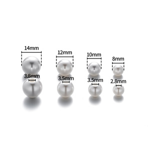 Perles rondes en ABS blanc cassé à grand trou pour la fabrication de bracelets, 8 mm, matériel d'accessoires de bijoux DIY - Product Image 2