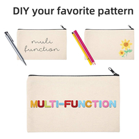 Sacs à porte-clés avec Logo personnalisé, pochette en tissu de coton à fermeture éclair pour emballage cosmétique