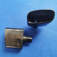 2 Zoll Einlass Schwarz Titanbeschichteter Flacher Ovaler Edelstahl-Auspuff-Endrohr für Auto-Modifikation Upgrade