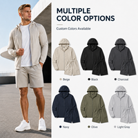 Vêtements de sport personnalisés pour hommes, ensembles de survêtements légers et minimalistes, veste coupe-vent technique à capuche, short, ensemble de jogging deux pièces