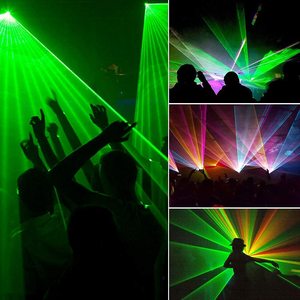 Luci per Feste di Natale, Laser DJ <span class=keywords><strong>Disco</strong></span> a 4 Fasci DMX con Controllo Vocale, Luci Ambientali Stroboscopiche, 90-240V, 2000-82000 Lumen - Product Image 2