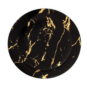 Plastic Marble Plates Black Plastic Plates Plastic Black With Gold Stroke Marble Designed Plates Dishes