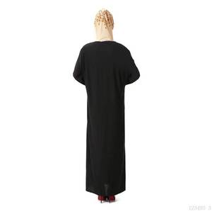 Vestido Largo de Algodón con Estampado de Leopardo y Cristales de Imitación para Mujer Musulmana, Talla Grande - Product Image 1