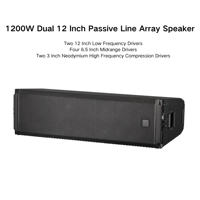 Altavoz de matriz de línea pasiva de tres vías dual profesional 3K de 12 pulgadas, sistema de matriz de línea de Audio Touring Stage Pro de 1200W, 1/2"