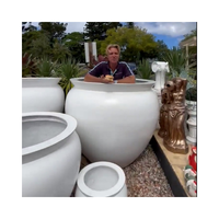 Grandes jardinières d'extérieur Chau Viet Pottery, qualité supérieure, durables, modernes, toutes saisons, en fibre de verre, finition peinte, pour la maison et le jardin, nombreuses