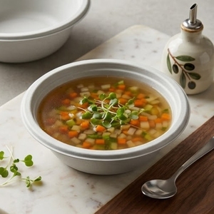 Tazón para Sopa de Bagazo CANEX Ecológico de 8 oz, Contenedor de Alimentos Desechable, Biodegradable, Libre de Plástico y Compostable - Product Image 1