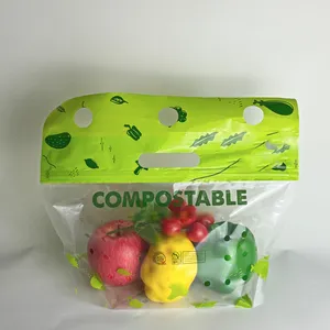 Customized Transparent Biodegradable Durable Zip Lock Food Storage Zipper Plastic Ziplock Bags For Fruits Vegetables