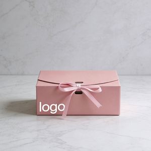 Factory Direct Customizable Free Design Pink <b>Paper</b> Gift Box With Ribbon Bow Elegant Ideal for Food & Festival Gift Packaging - Product Image 1