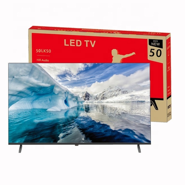 Ultra Narrow Edge 50-Inch Android 9.0 1080P HDTV LED Smart TV with Black Cabinet and Multi-language OSD for Hotel Use