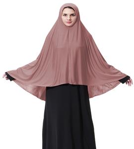 Dubai <span class=keywords><strong>Abaya</strong></span> para mujeres musulmanas algodón <span class=keywords><strong>Jersey</strong></span> islámico Khimar venta al por mayor grande una pieza Jilbab - Product Image 4
