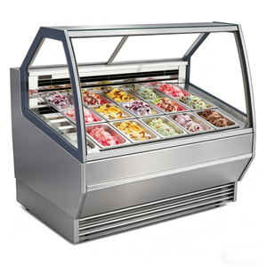 Professional 49 Inch Commercial Ice Cream Dipping Cabinet <b>Display</b> <b>Case</b> with Sliding Glass Door Air Cooling for Ice Cream Freezer - Product Image 5