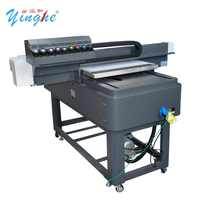 Yinghe Printer Uv 6090 60cm * 90cm, kepala kaca/logam/plastik/kristal/kayu Printer UV datar 3 buah TX800