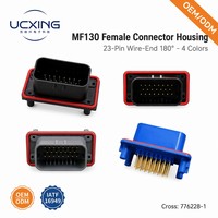 776228-1 MF130 Adaptateur de carte à fil femelle en alliage de cuivre à 23 broches, vertical droit à 180 degrés, pas de 4 mm, 5A 250V, PBT UL94 V-0, en stock