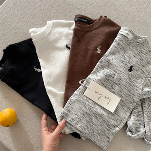 MIMIYANBABY Children's Long Sleeve T-Shirt Cotton Knitted Solid Color Base Layer Top For Boys Autumn Style 2026 - Product Image 2