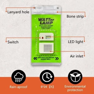 Portable Salt Water LED Lamp 50LM <b>Emergency</b> Camping <b>Light</b> Last up to 200H Night <b>Light</b> No Charging for Outdoor Camping Fishing - Product Image 5