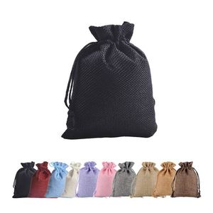 Full Color Linen Gift Luxury <b>Black</b> and White Colored Jewelry Small Drawstring <b>Bag</b> for Sale - Product Image 1