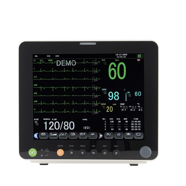 QD MEDICAL QD-PM12F Portable Surgical Patient Monitor 6-Parameter Trolley Electric 12.1'' Color TFT LCD Display ISO Certified