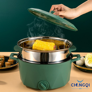 2025 Новая электрическая мини-кастрюля электрическая сковородка с отпаривателем, электрический горячий горшок с антипригарным покрытием из нержавеющей стали - Product Image 3